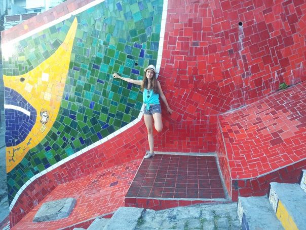 Rio - escalier selaron - drapeau bresil